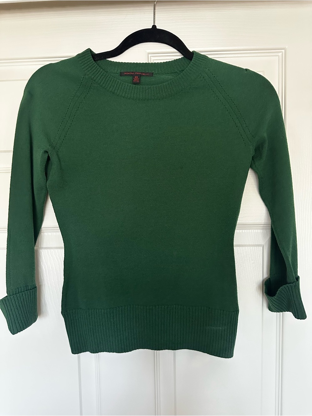 Banana Republic Merino Wool Forest Green Crewneck Sweater